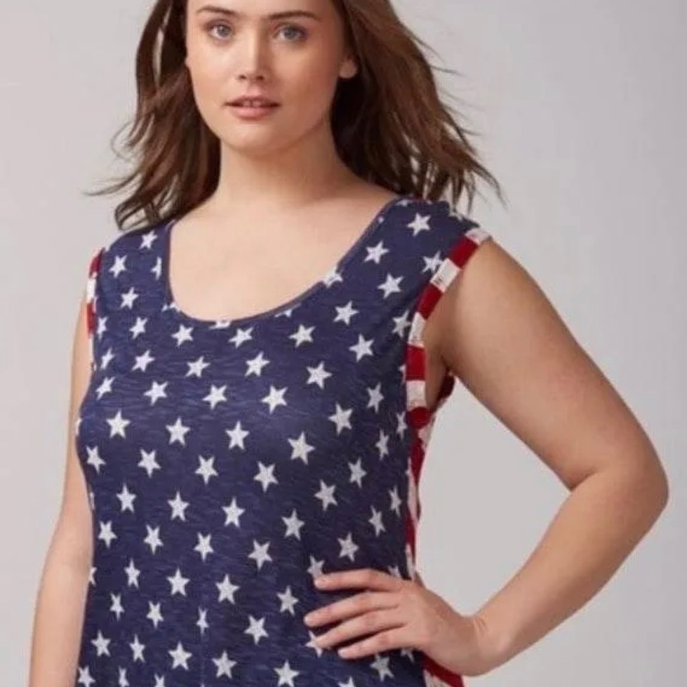 Lane Bryant blue stars and red white stripes tank - Picture 2 of 7